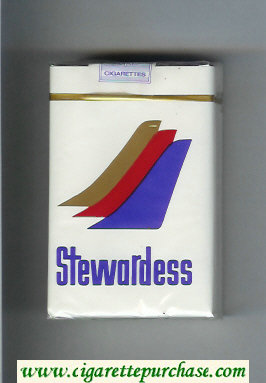 Stewardess cigarettes white and blue and red and gold soft box