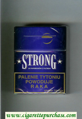 Strong cigarettes blue hard box