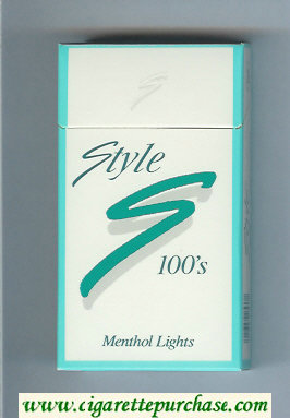 Style Menthol Lights 100s cigarettes hard box