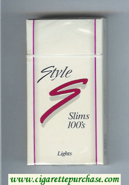 Style Slims Lights 100s cigarettes hard box