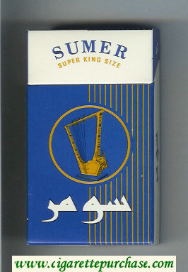 Sumer 100s Cigarettes blue and white hard box