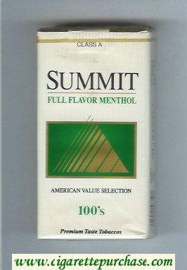 Summit 100s Full Flavor Menthol Cigarettes soft box