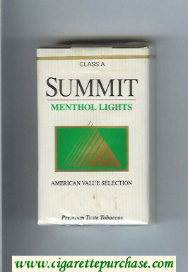 Summit Menthol Lights Cigarettes soft box