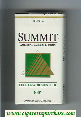 Summit Full Flavor Menthol 100s Cigarettes soft box