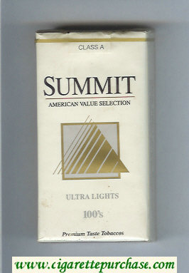 Summit Ultra Lights 100s Cigarettes soft box