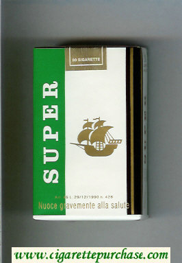 Super Cigarettes white and green soft box