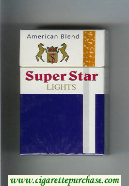 Super Star American Blend Lights Cigarettes hard box