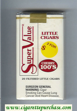 Super Value Cherry 100s Little Cigars Cigarettes soft box