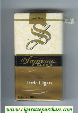 Supreme Blend Little Cigars Lights 100s Cigarettes soft box