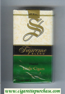 Supreme Blend Little Cigars Menthol 100s Cigarettes soft box