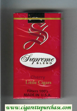 Supreme Blend Cherry Little Cigars Filters 100s Cigarettes soft box
