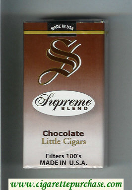 Supreme Blend Chocolate Little Cigars Filters 100s Cigarettes soft box