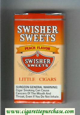 Swisher Sweets Peach Flavor 100s Little Cigars Cigarettes soft box