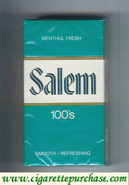 Discount Salem 100s Menthol Fresh green and white and green cigarettes hard box