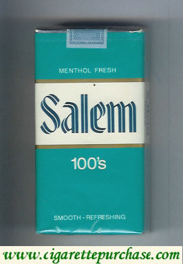Discount Salem 100s Menthol Fresh green and white and green cigarettes soft box