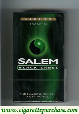 Discount Salem Black Label Lights 100s cigarettes hard box