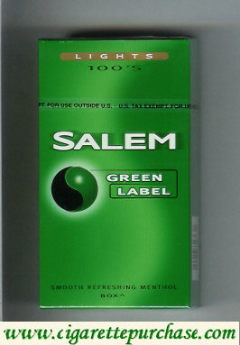 Discount Salem Green Label 100s Lights cigarettes hard box