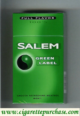 Discount Salem Green Label Full Flavor 100s cigarettes hard box