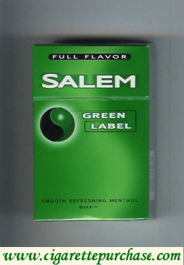 Discount Salem Green Label Full Flavor cigarettes hard box