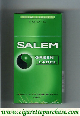 Discount Salem Green Label Slim Lights 100s cigarettes hard box