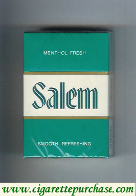 Discount Salem Menthol Fresh green and white and green cigarettes hard box