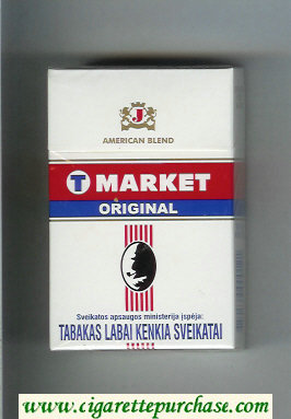 T Market Original American Blend cigarettes hard box