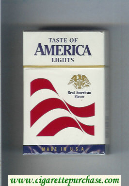 Taste of America Lights cigarettes hard box