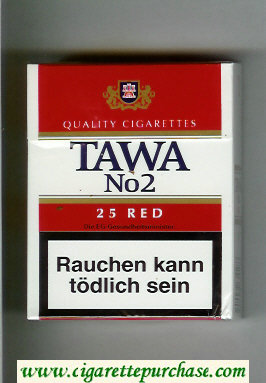 Tawa No 2 25 Red cigarettes hard box