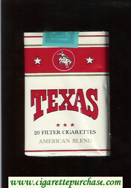 Texas American Blend cigarettes white and red soft box