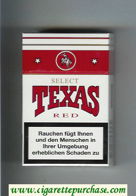 Texas Select Red cigarettes white and red hard box