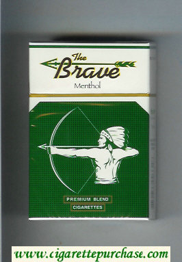 The Brave Menthol Premium Blend cigarettes hard box
