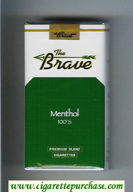 The Brave Menthol 100s Premium Blend cigarettes soft box