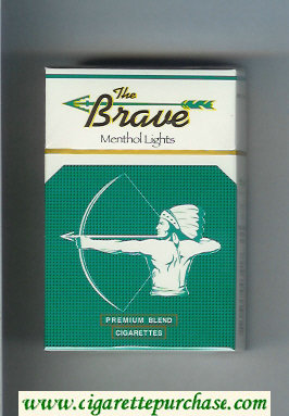 The Brave Menthol Lights Premium Blend cigarettes hard box