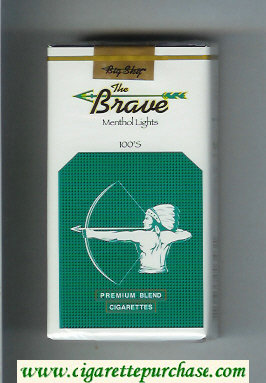 The Brave Menthol Lights 100s Premium Blend cigarettes soft box