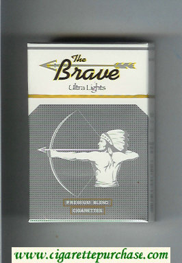 The Brave Ultra Lights Premium Blend cigarettes hard box