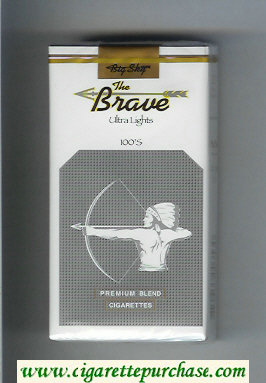 The Brave Ultra Lights 100s Premium Blend cigarettes soft box