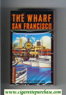 The Wharf San Francisco 100s cigarettes hard box