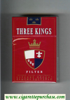 Three Kings Filter cigarettes red hard box