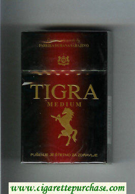Tigra Medium cigarettes black and red hard box