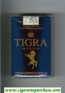 Tigra Medium cigarettes blue and black soft box