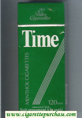 Time 120mm Menthol cigarettes hard box