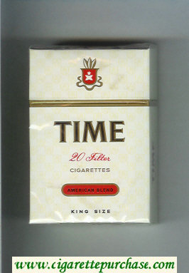 Time American Blend cigarettes white hard box