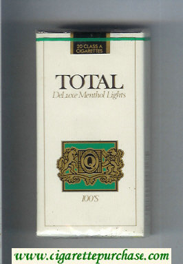 Total DeLuxe Menthol Lights 100s cigarettes soft box