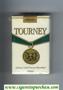 Tourney Deluxe Full Flavor Menthol Kings Cigarettes soft box