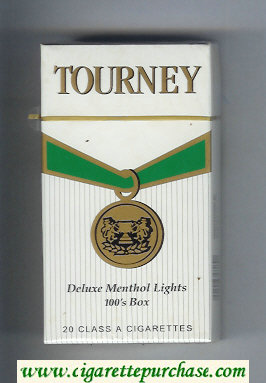 Tourney Deluxe Menthol Lights 100s Box Cigarettes hard box