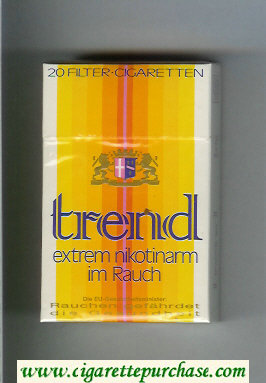 Trend Extrem Nikotinarm Im Rauch cigarettes hard box