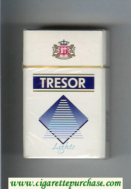 Tresor Lights cigarettes white and blue hard box