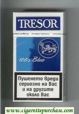 Tresor 100s Blue cigarettes hard box