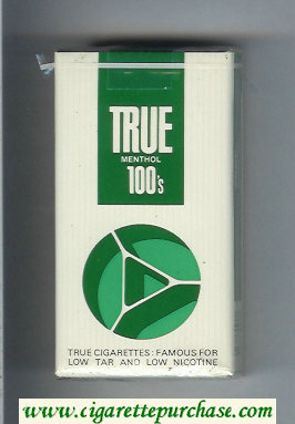 True Menthol 100s cigarettes soft box