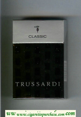 Trussardi Classic cigarettes black and silver hard box